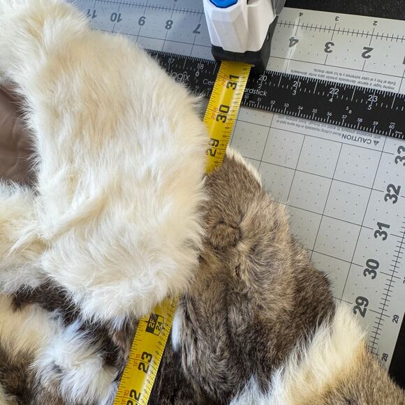 VINTAGE 60s/70s Striped Rabbit Fur Coat M/L - Totally Wearable! - Picture 12 of 15